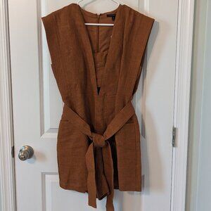 Banana Republic Rust Colored Linen Romper - Size 10
